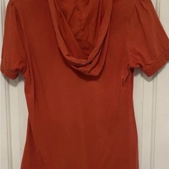 US Polo‎ Women's Hooded T-Shirt Size L Rust Colored 100% Cotton Birds Hearts - Picture 3 of 8
